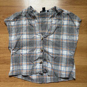 Primark Women's Sleeveless Plaid Blouse